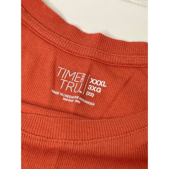 Time & Tru Rust Red Short Sleeve Crewneck T-Shirt Womens XXXL 3X 22 - Picture 3 of 3